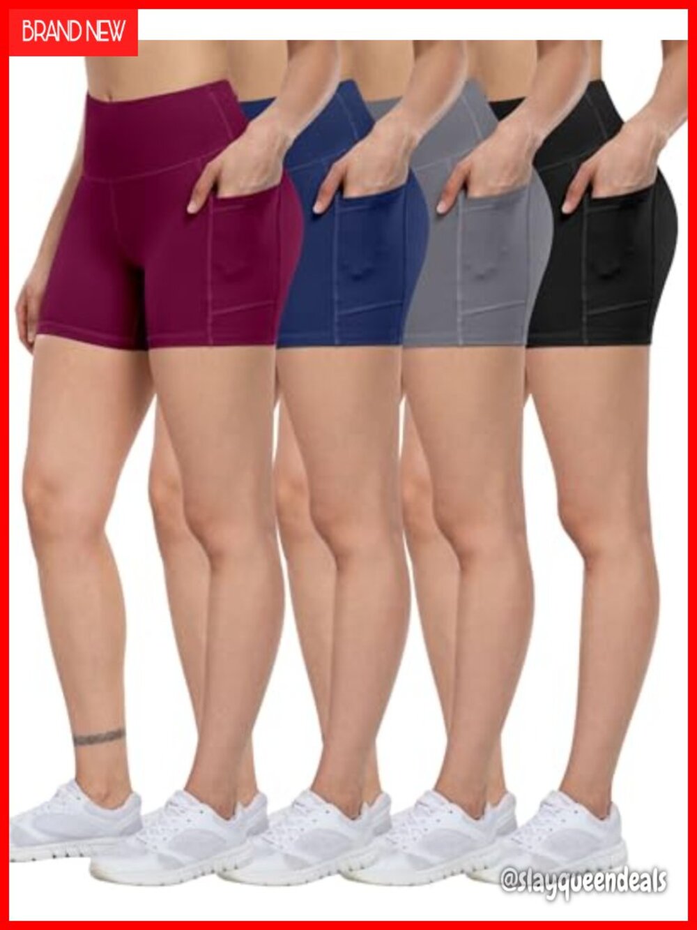 ATHVOTAR Biker Shorts High Waisted 4 Way Stretch Tummy Control Yoga Running